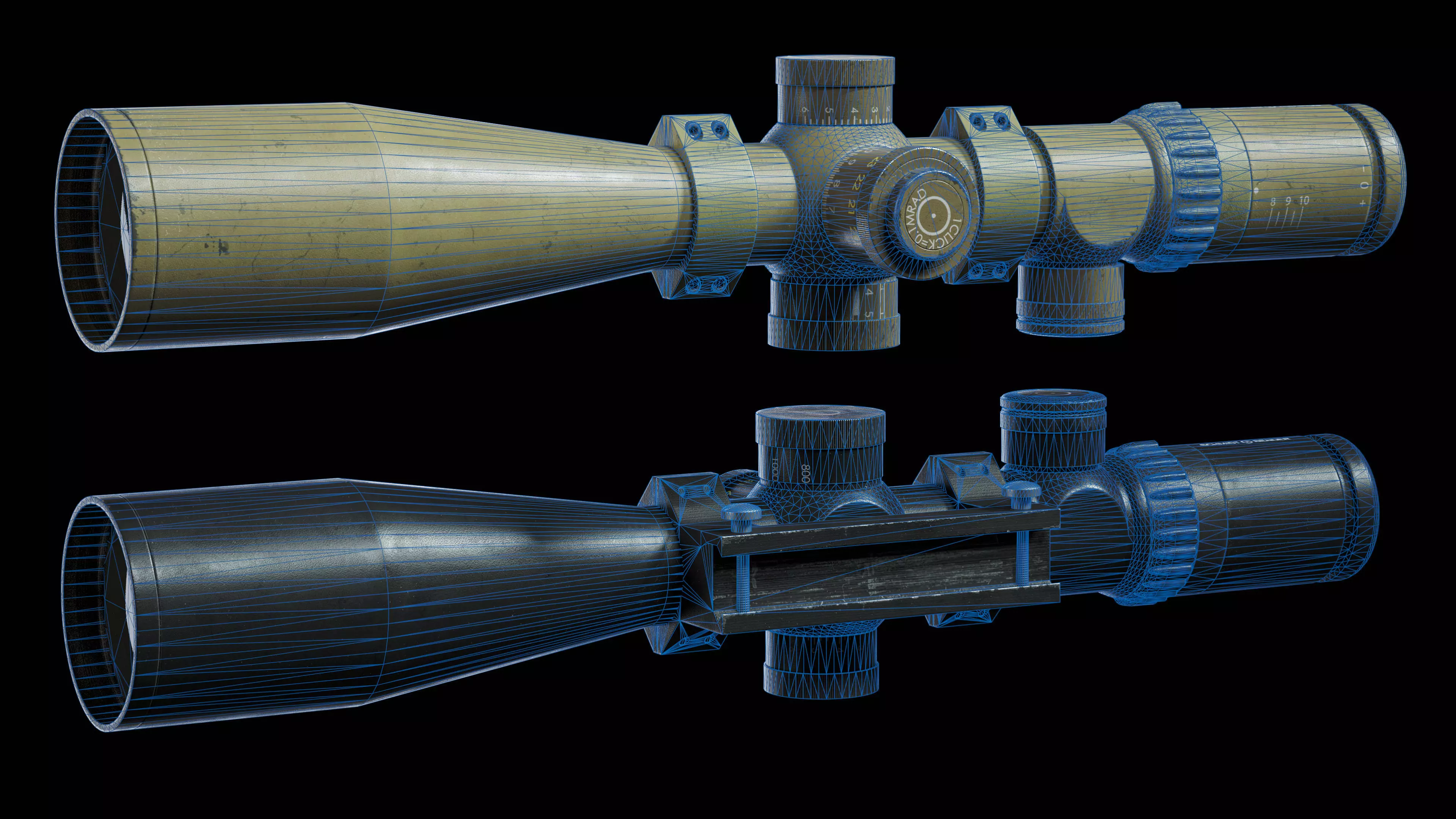 3D model AR 15 Modular Sniper rifle HK416 VR / AR / low-poly