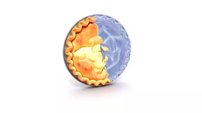 Golden Apple Pie with Cinnamon Crust Low-poly 3D model 6