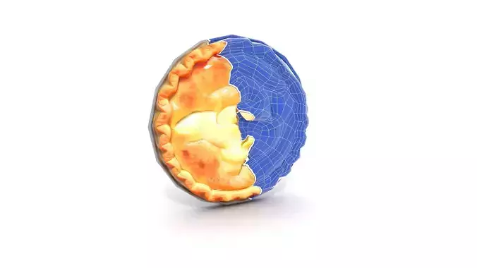 Golden Apple Pie with Cinnamon Crust Low-poly 3D model 7