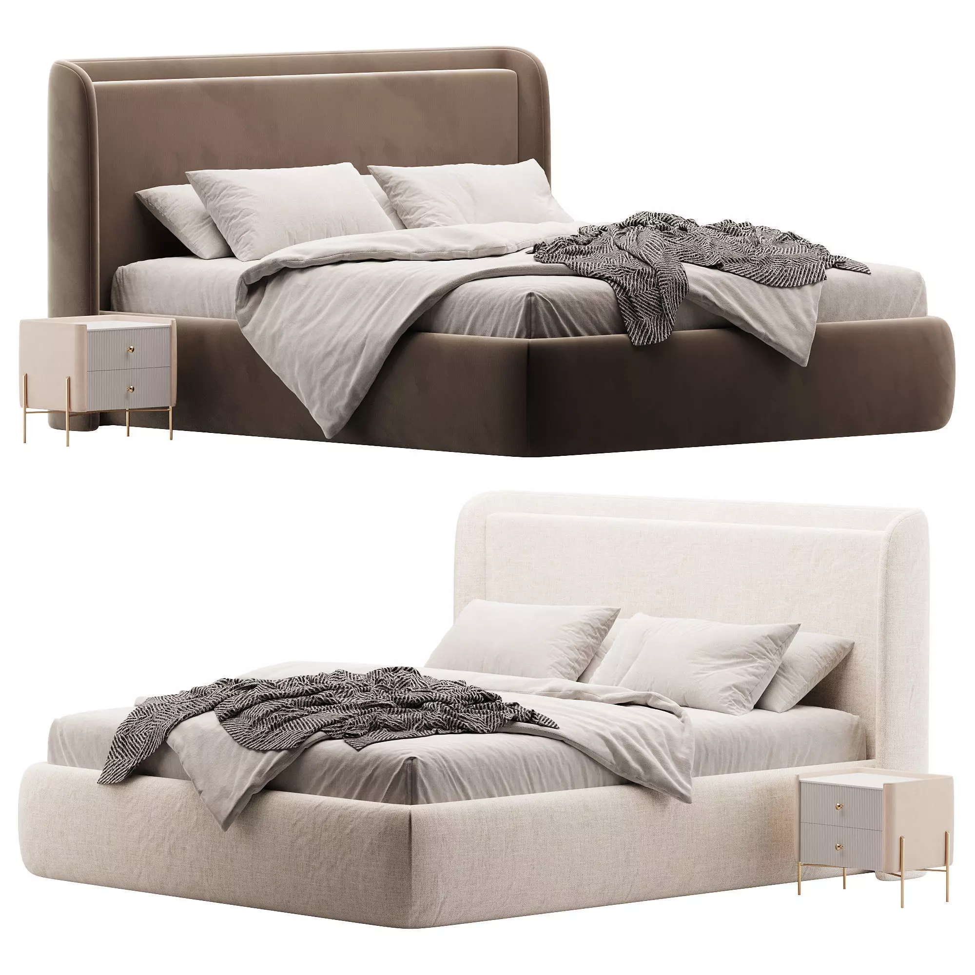 Porto Bed Low-poly 3D model