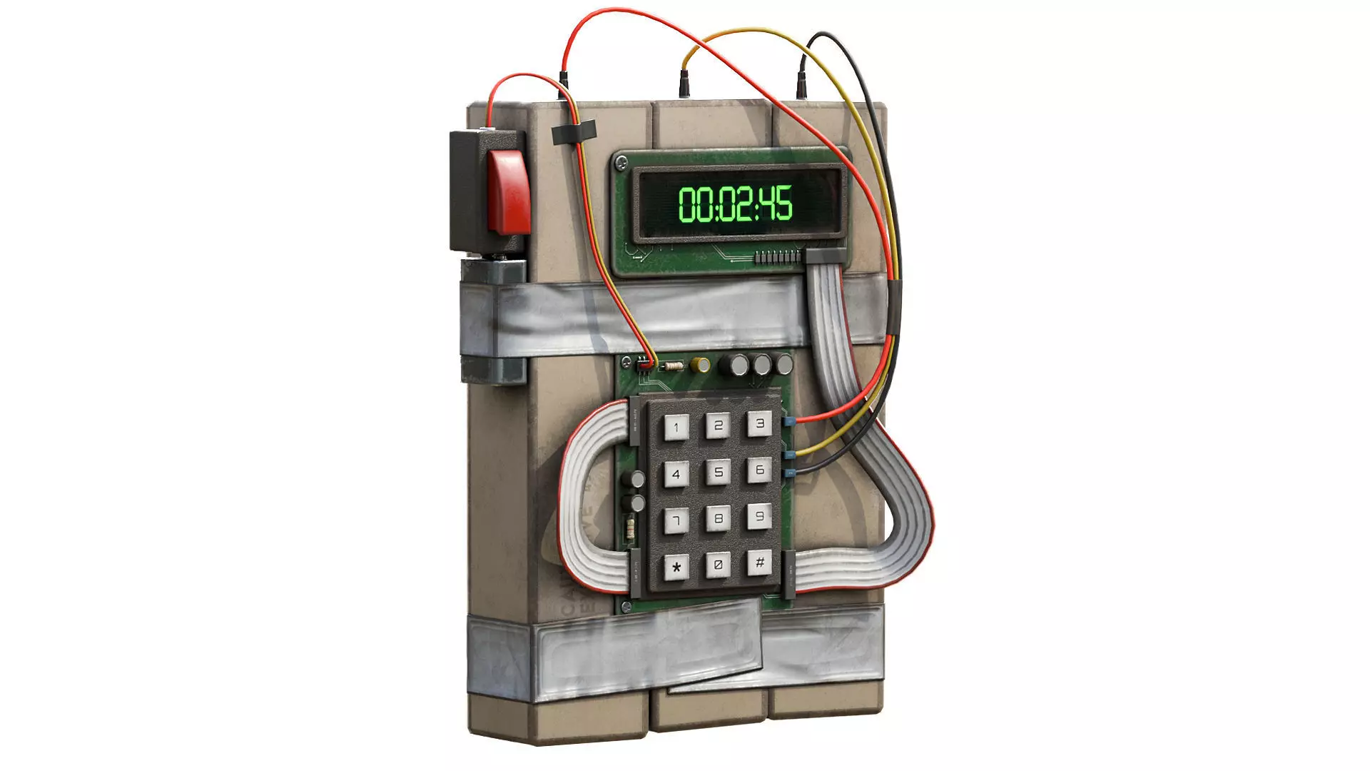 C4 Explosive Bomb Low-poly Low-poly 3D model