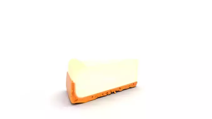 New York Cheesecake Slice with Creamy Texture Low-poly 3D model 4