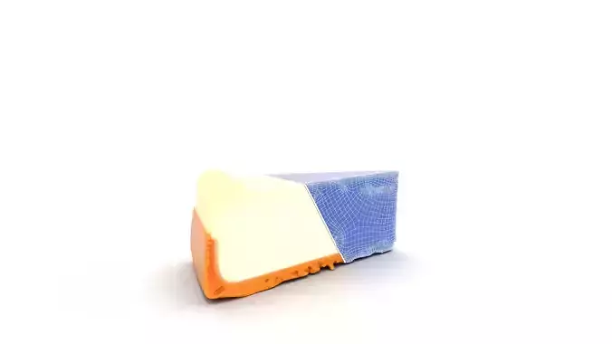 New York Cheesecake Slice with Creamy Texture Low-poly 3D model 6