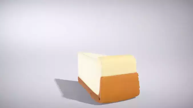 New York Cheesecake Slice with Creamy Texture Low-poly 3D model 3
