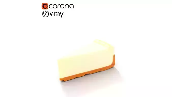 New York Cheesecake Slice with Creamy Texture Low-poly 3D model 5