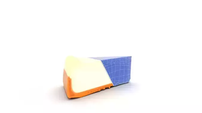 New York Cheesecake Slice with Creamy Texture Low-poly 3D model 7
