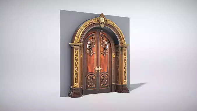 Ornate Magical Portal Door Low-poly 3D model