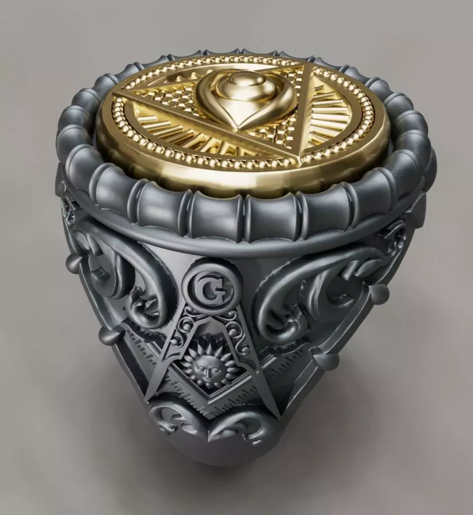 Masonic Signet Ring Set 3D print model