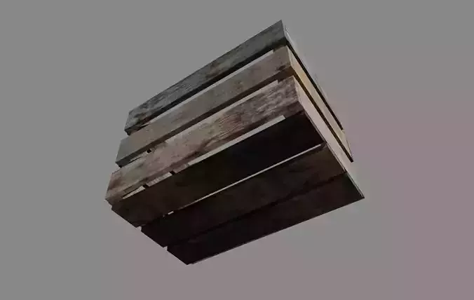 Wooden Crate for Fruits Vegetables - Caixote de Madeira Frutas Low-poly 3D model 4