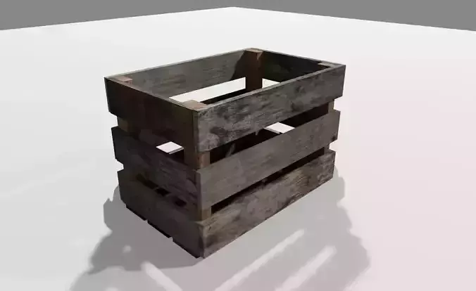 Wooden Crate for Fruits Vegetables - Caixote de Madeira Frutas Low-poly 3D model 3