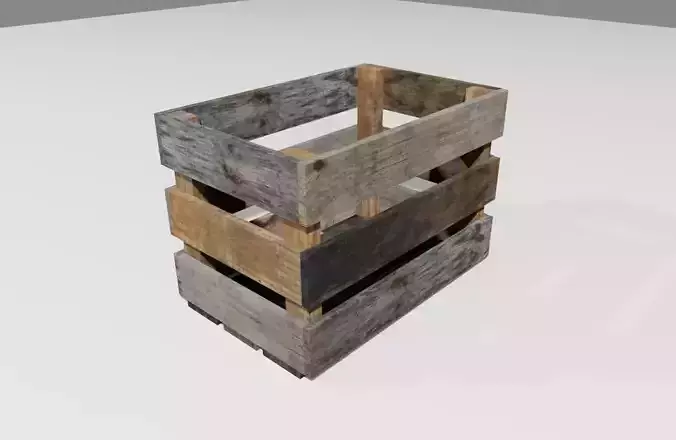 Wooden Crate for Fruits Vegetables - Caixote de Madeira Frutas Low-poly 3D model