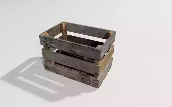 Wooden Crate for Fruits Vegetables - Caixote de Madeira Frutas Low-poly 3D model 5