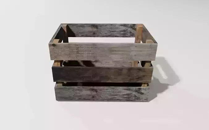 Wooden Crate for Fruits Vegetables - Caixote de Madeira Frutas Low-poly 3D model 7
