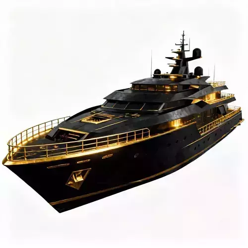 Midnight Monarch Luxury Stealth Yacht 3D Model