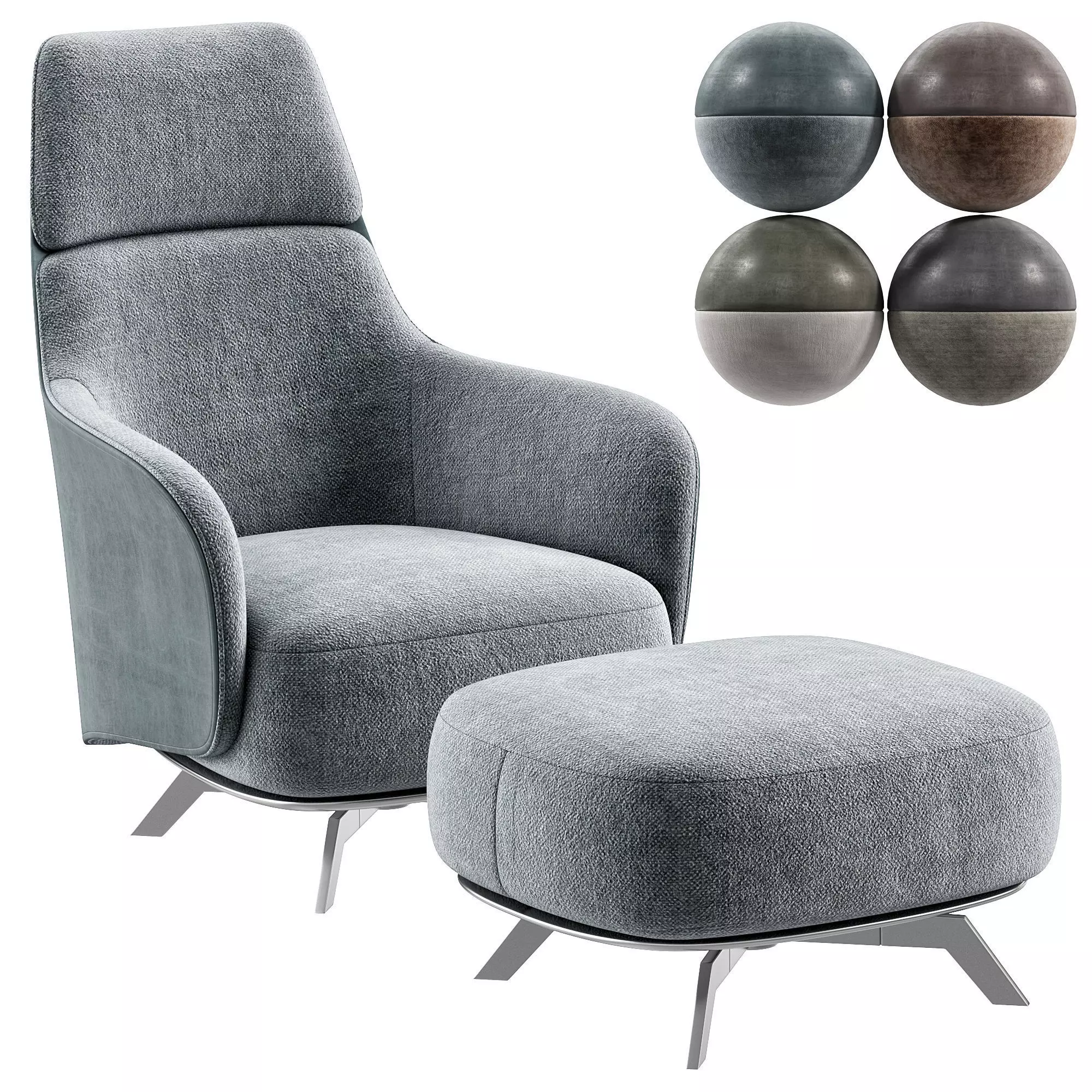 Poliform Kaori Lounge Chair Italy 3D model