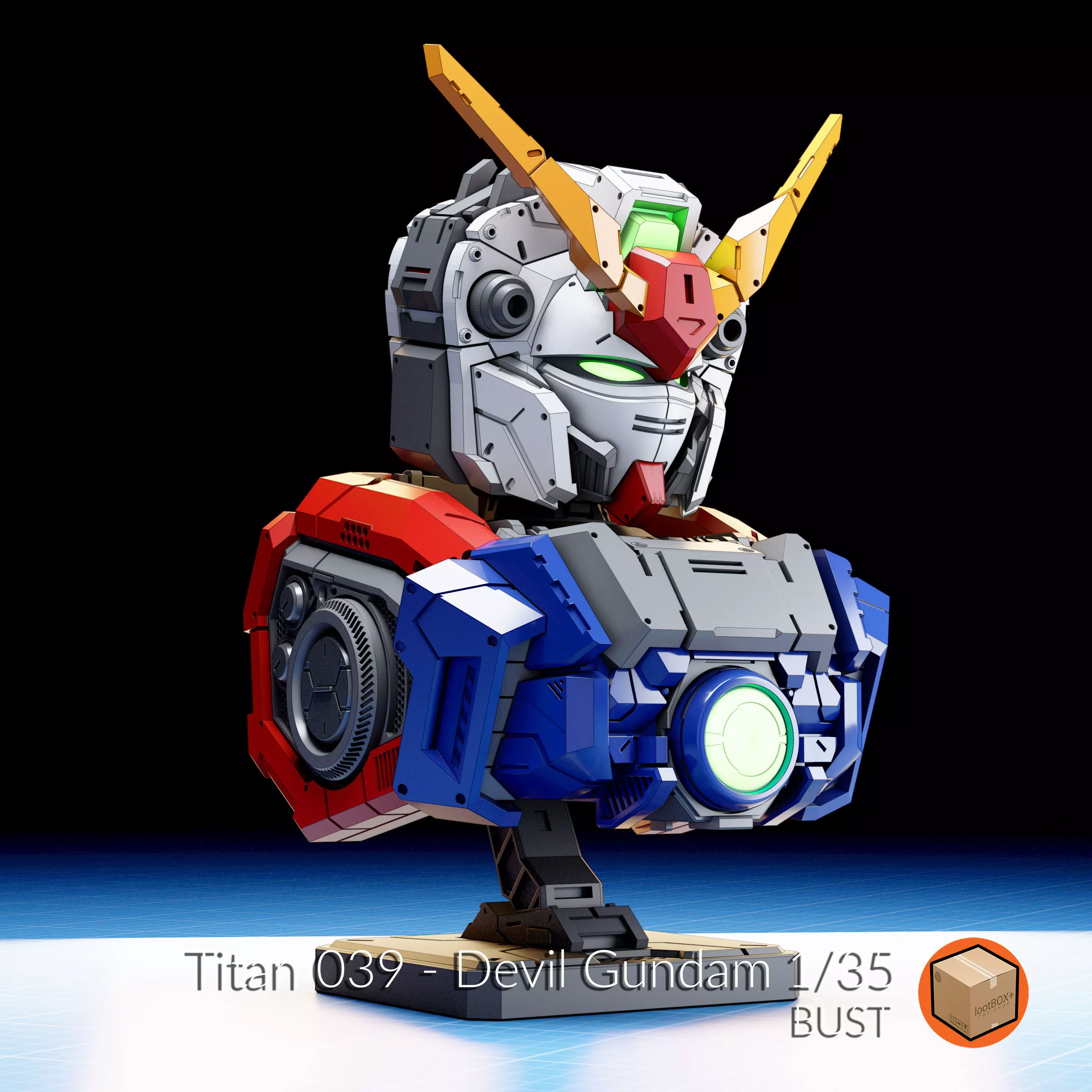 Titan 039 - Aka Devil Gundam Bust 3D model 3D printable | CGTrader