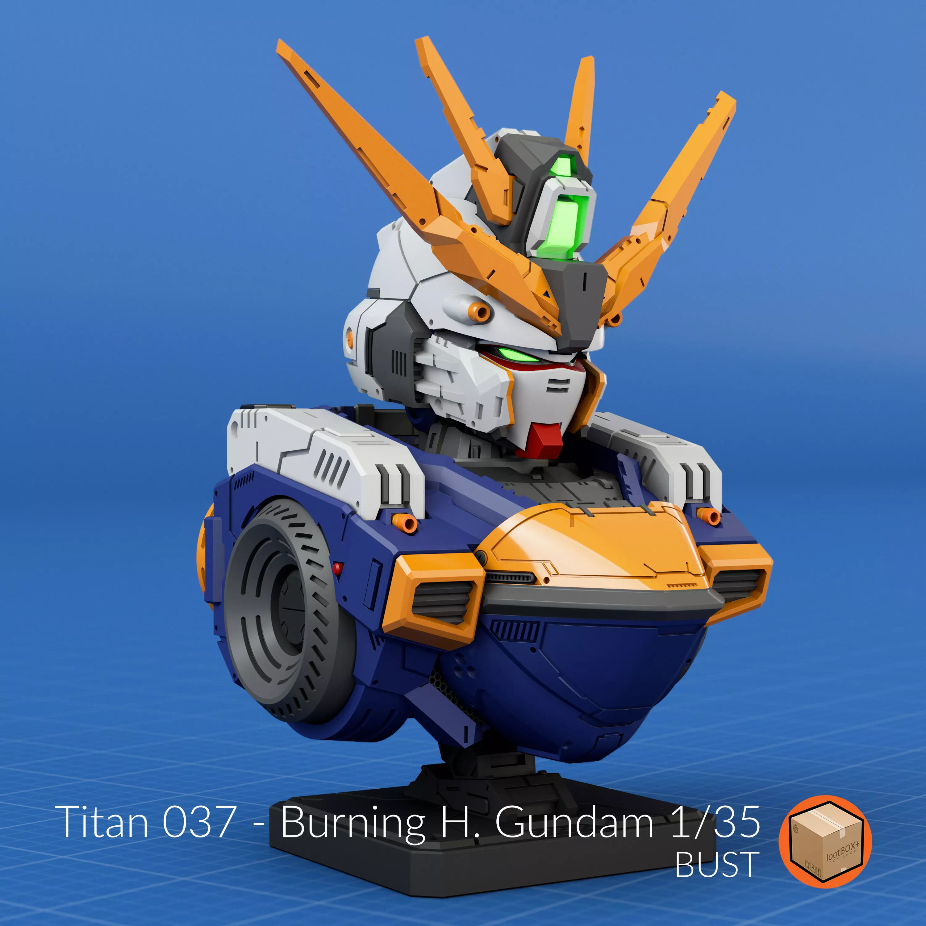 Titan 037 - Aka Burning Hurricane Gundam Bust 3D print model