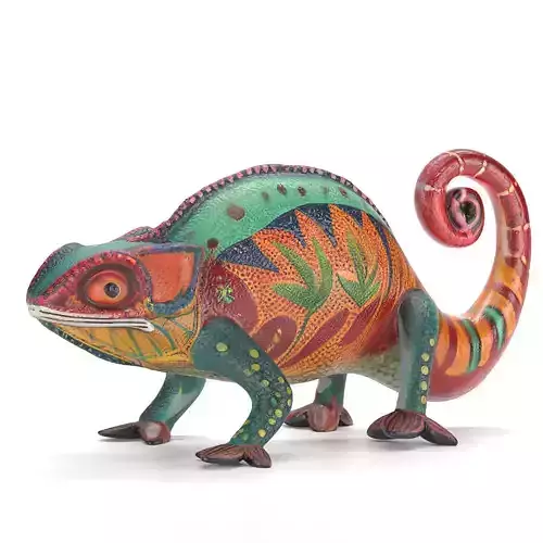 Colorful Alebrije Chameleon - Stylized 3D Model