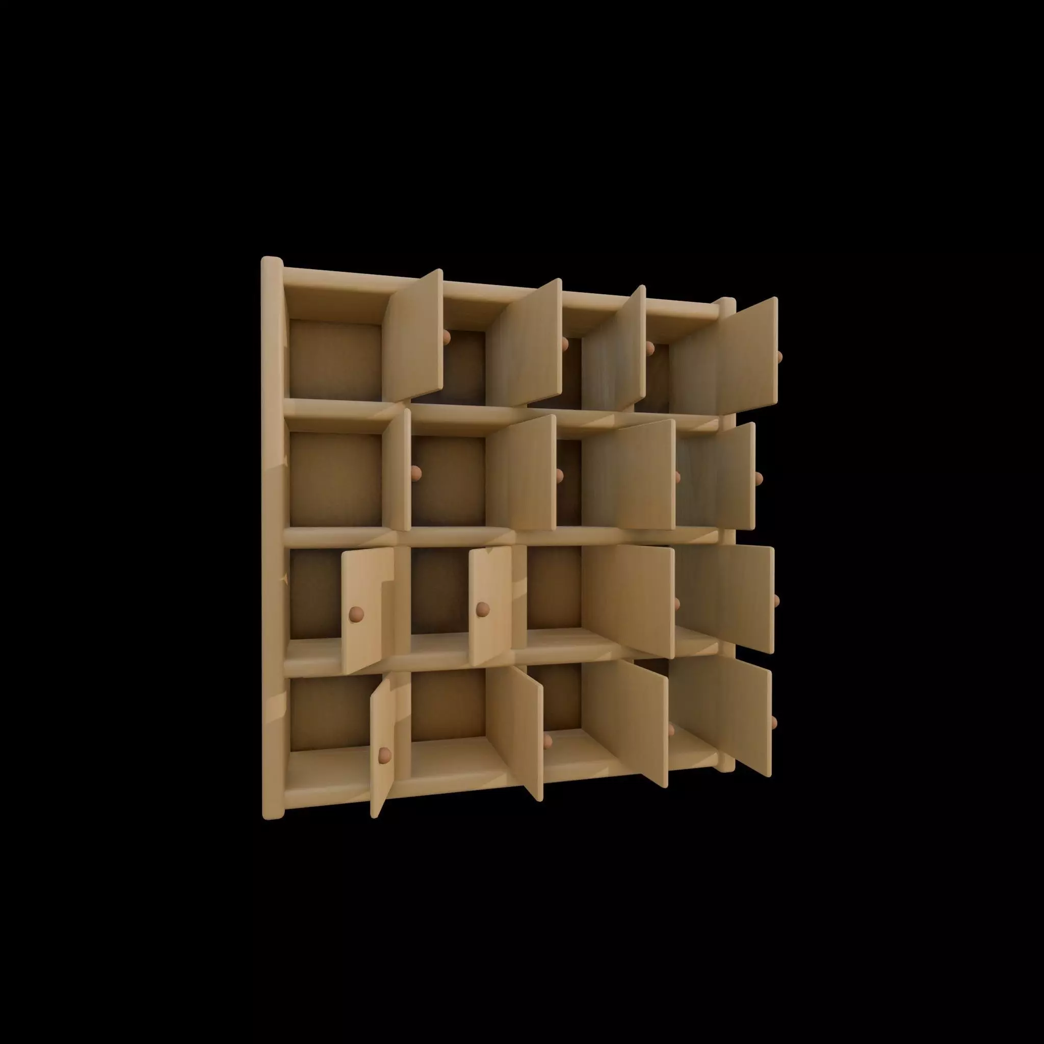 Wooden Multi Drawer Storage Cabinet Low-poly 3D model
