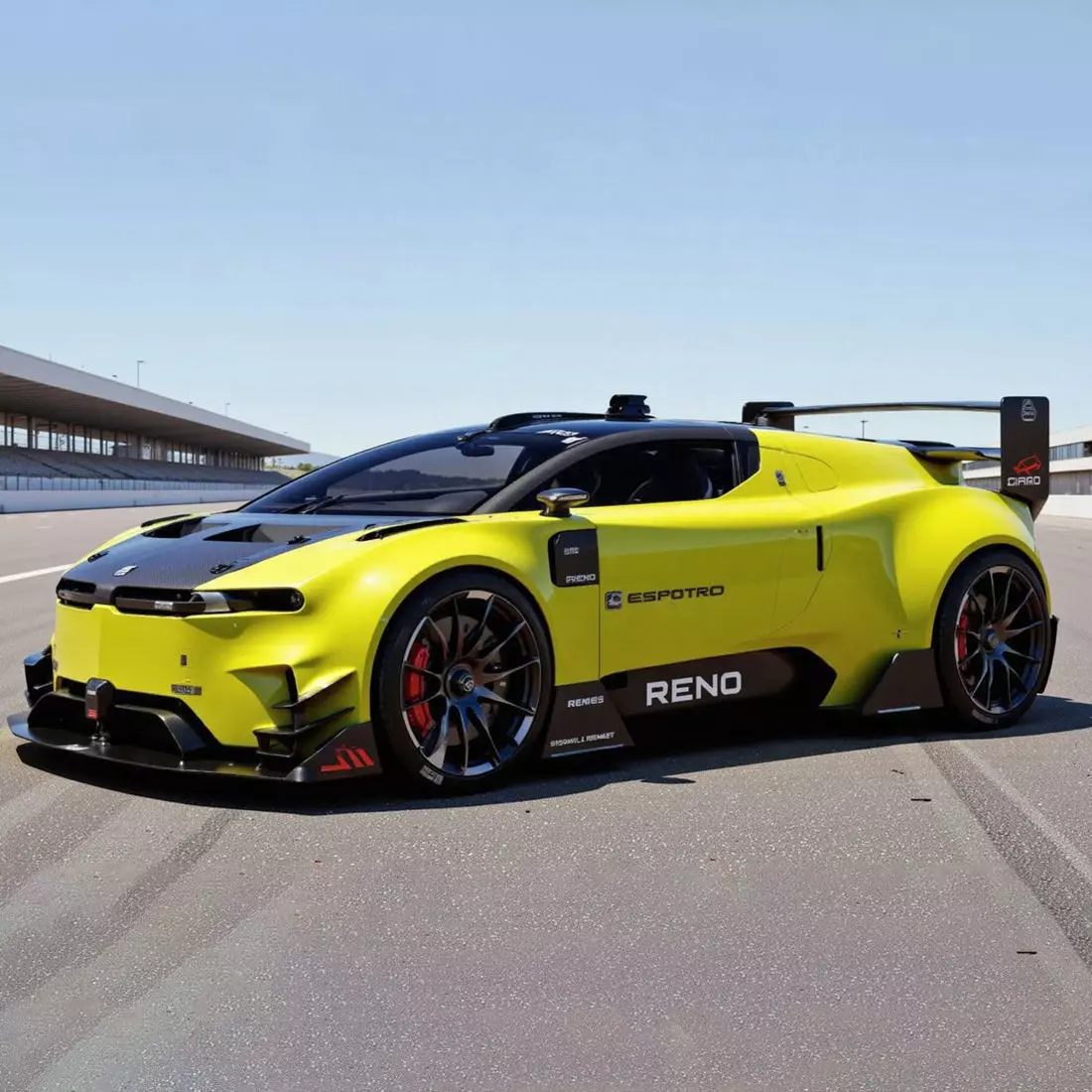 Green Rc Hypercar Kit Body GT Shell Chassis toy 3D print model