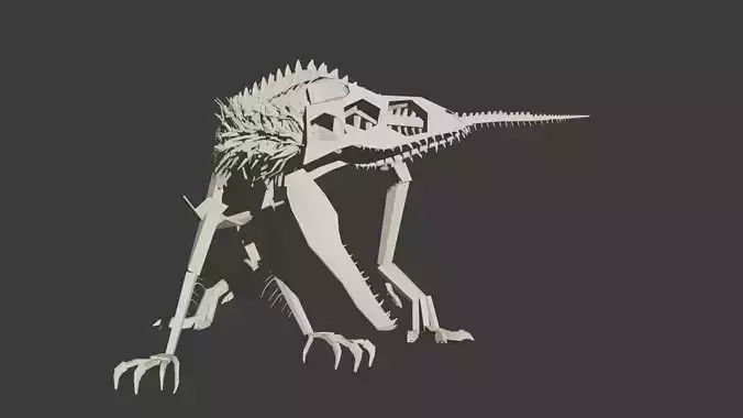 Fossil skeleton Indominus Rex Low Poly Stylized