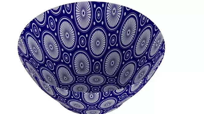 Bowl in Blue pattren 3D model