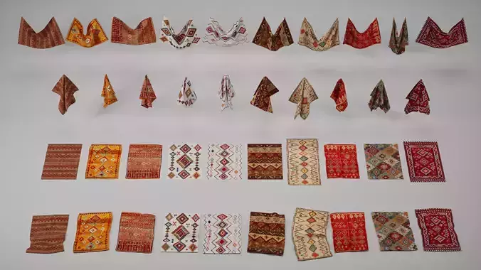 Ultimate Rug and Carpet Collection Mega Pack 40 Variations Low-poly 3D model