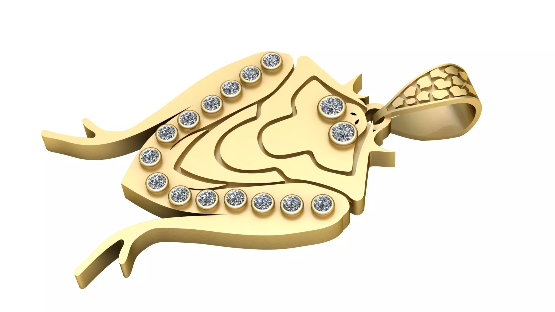 Luxury Lion Face Diamond Pendant 3D print model