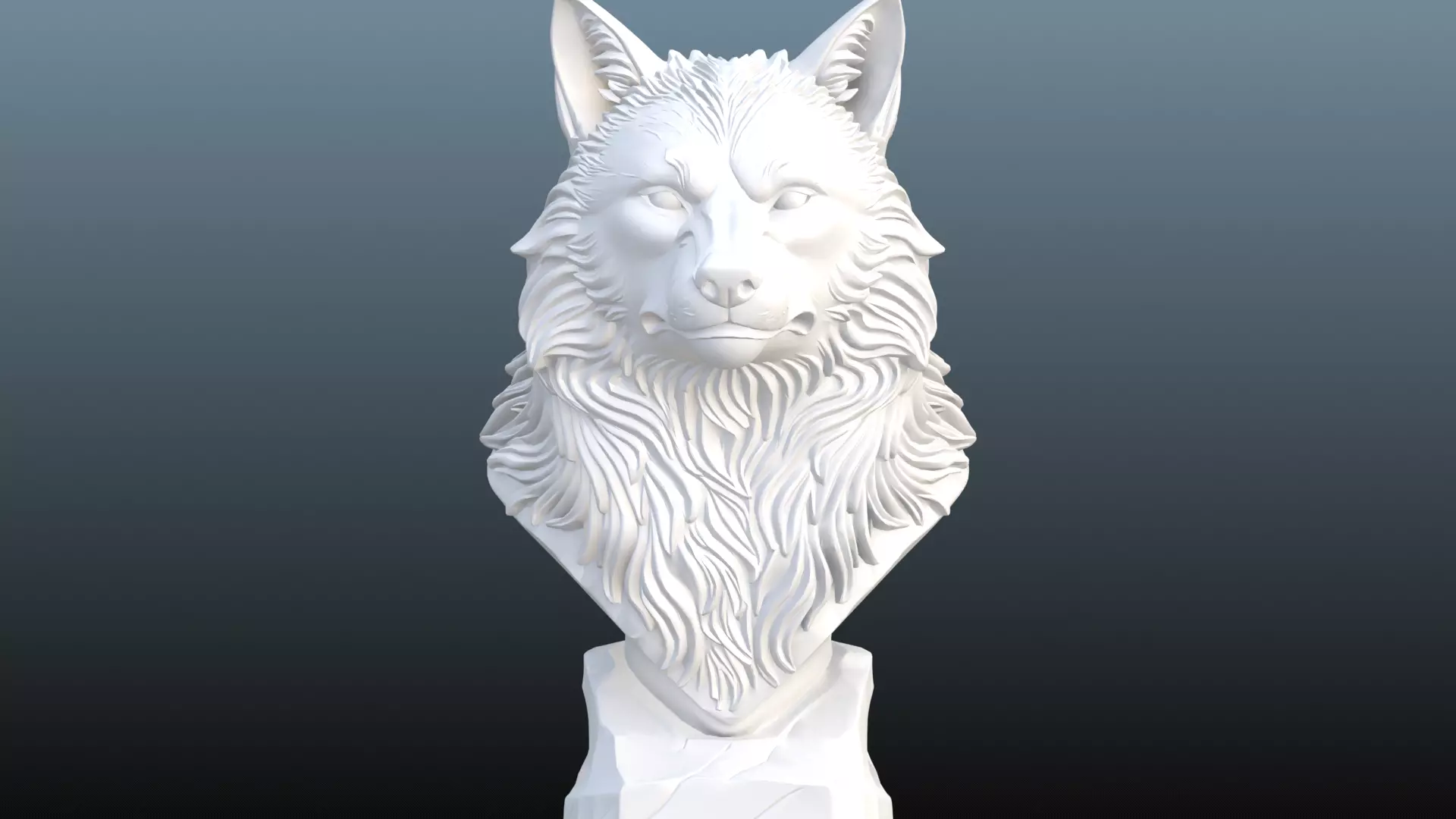 Wolf Bust Sculpture PM-3 3D print model