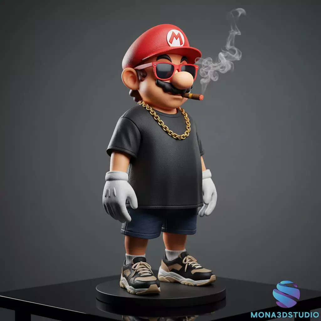 Super Mario Street Style - 3D Printable Figure - Presupported 3D print model