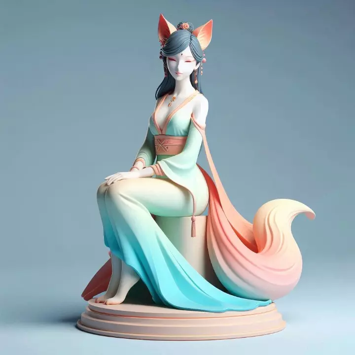 3494 Fox Spirit Woman in Pu Song Ling Style STL 3D print model