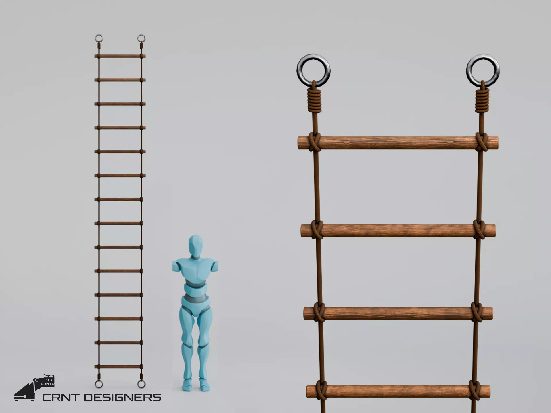 Medieval Rope Ladder Low-poly 3D model