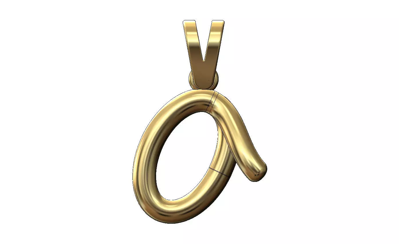O letter initial 3d lowercase wire pendant charm bail 3D print model