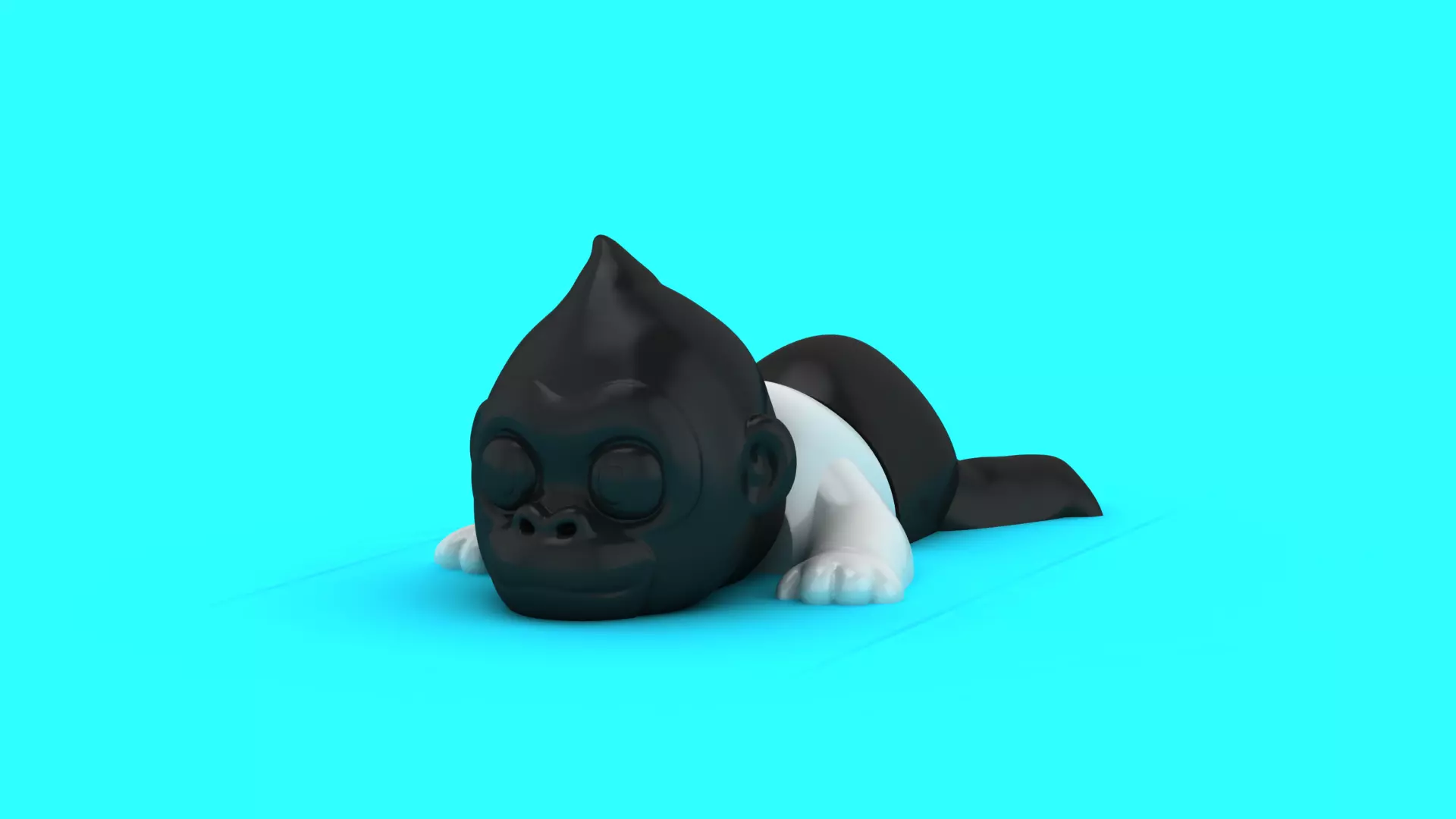 Cute Stylized Baby Gorilla 3D Character Mode 3D print model