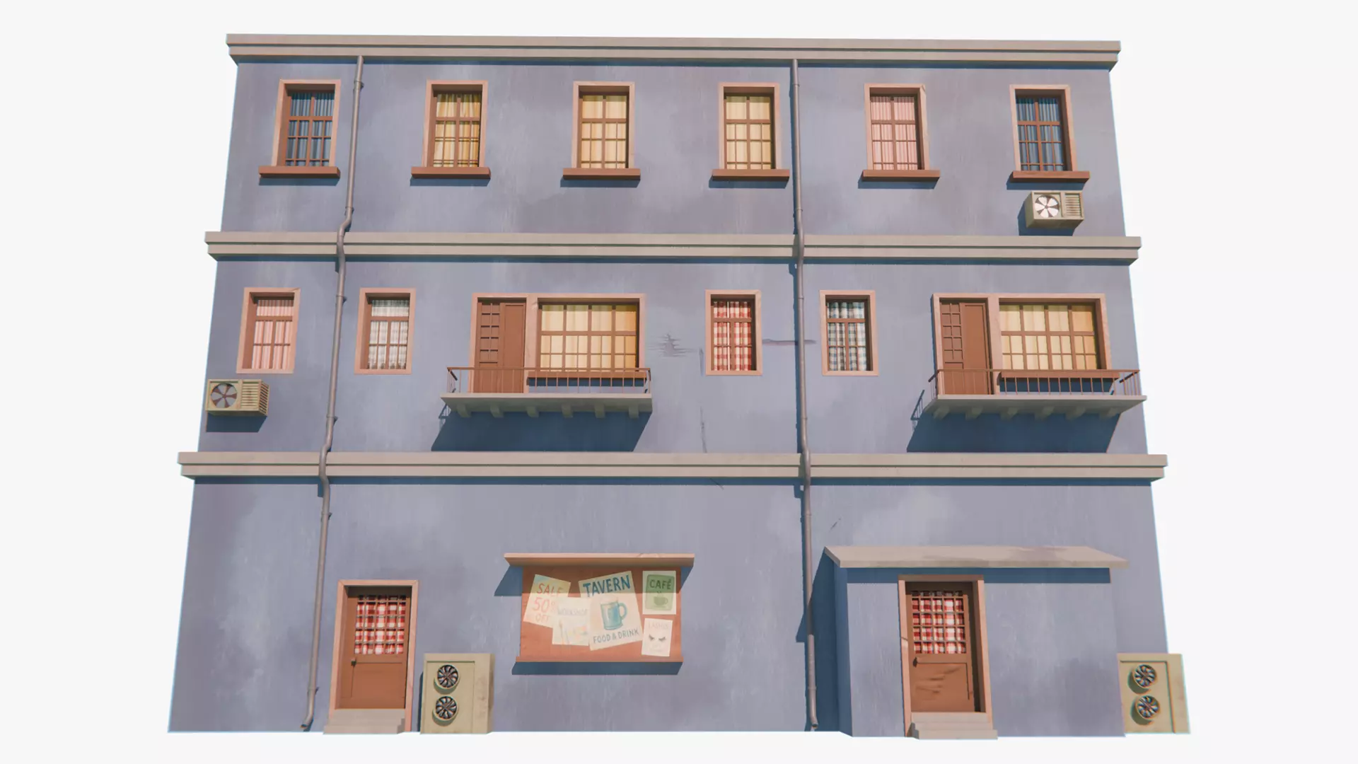 Semi-realistic Stylized House 07 Low-poly 3D model