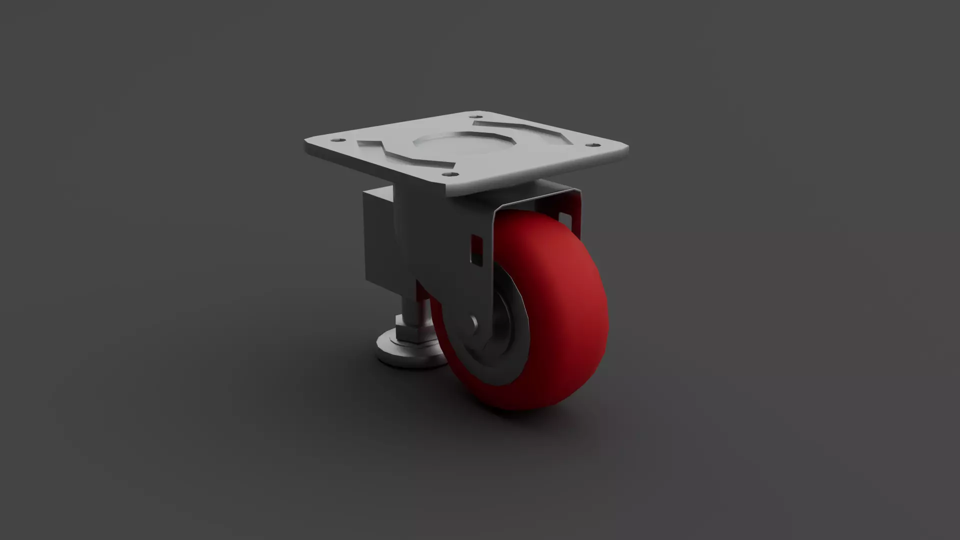 Industrial Caster Wheel with Brake Heavy Duty Equipment Roller Free 3D model