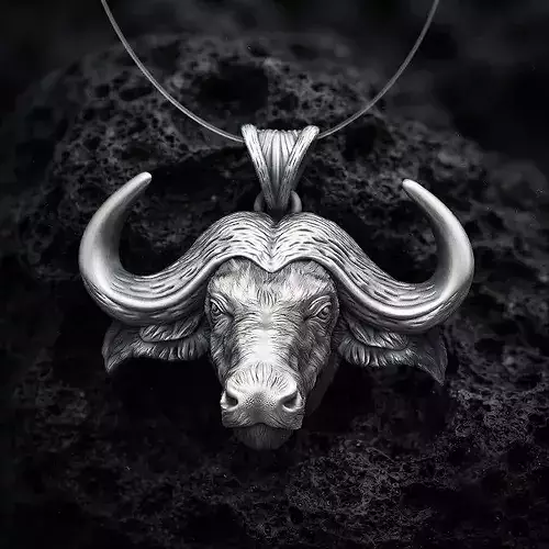 African Buffalo Pendant