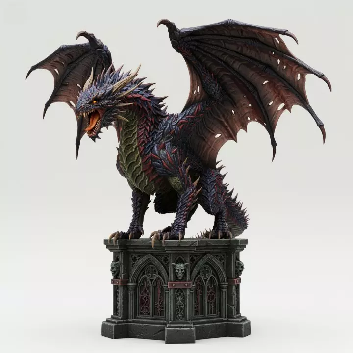 3497 Menacing Fairytale Dragon magic 3D STL 3D print model