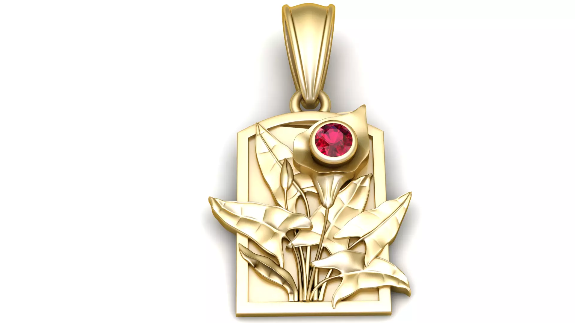 Elegant Ruby Rose Garden Pendant 3D print model