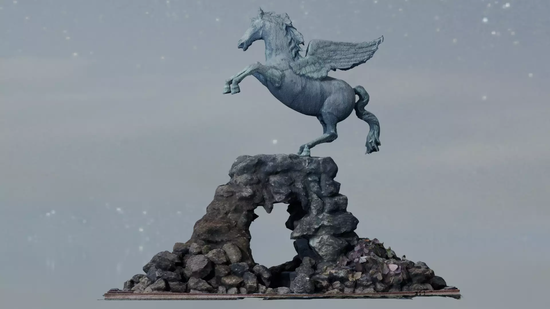 Pegasus Statue - High-Quality PBR Photogrammetry Scan - 3 LODs Low-poly 3D model