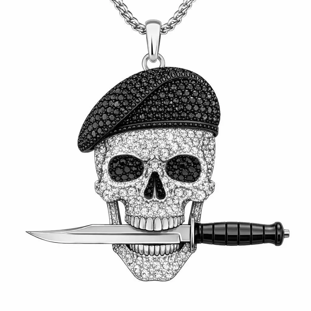 Pendant Skull Pendant Horror Pendant Devil Army Skull 3D print model