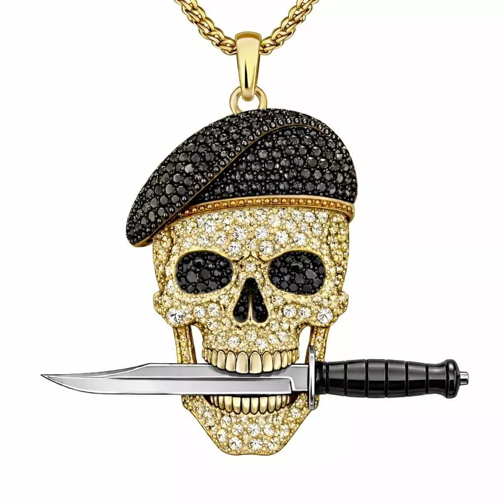 Pendant Skull Pendant Horror Pendant Devil Army Skull 3D print model