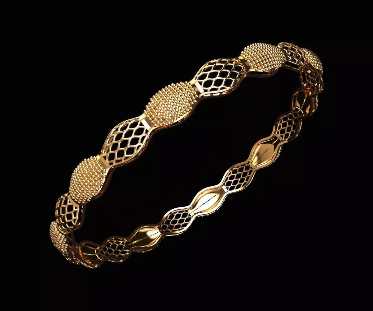 1458 Oval Segment Bangle10gm 3D print model