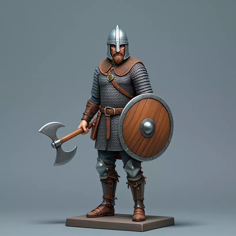 3500 Viking Warrior in Full Armor 3D Model Fantasy STL 3D print model