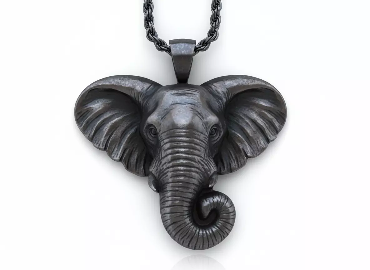 Pendant Elephant Pandant Elephant Head Animal Character 3D print model