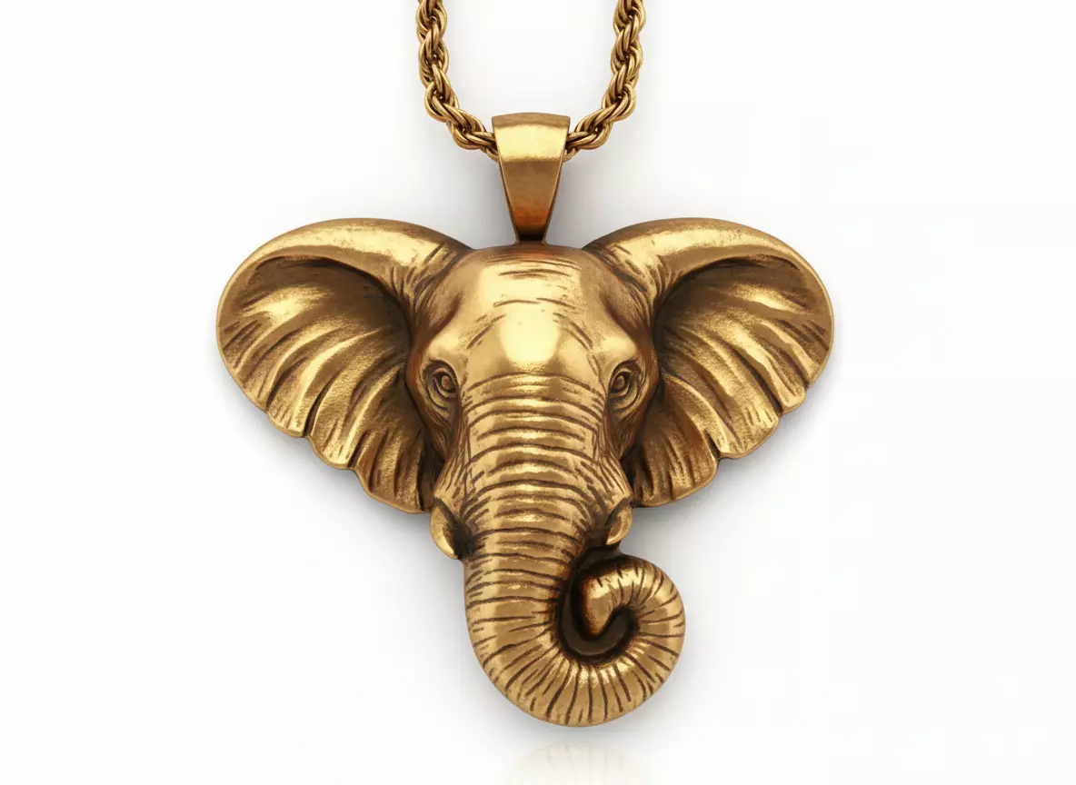 Pendant Elephant Pandant Elephant Head Animal Character 3D print model