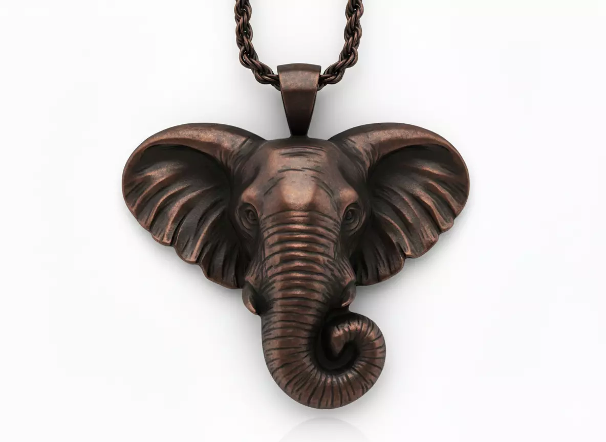 Pendant Elephant Pandant Elephant Head Animal Character 3D print model