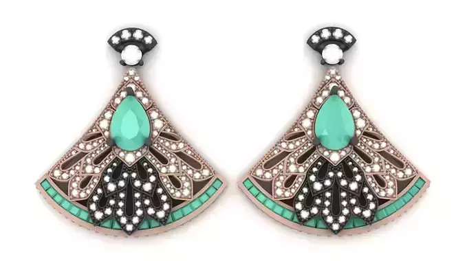 Diamond Luxury Emerald Earring 0010