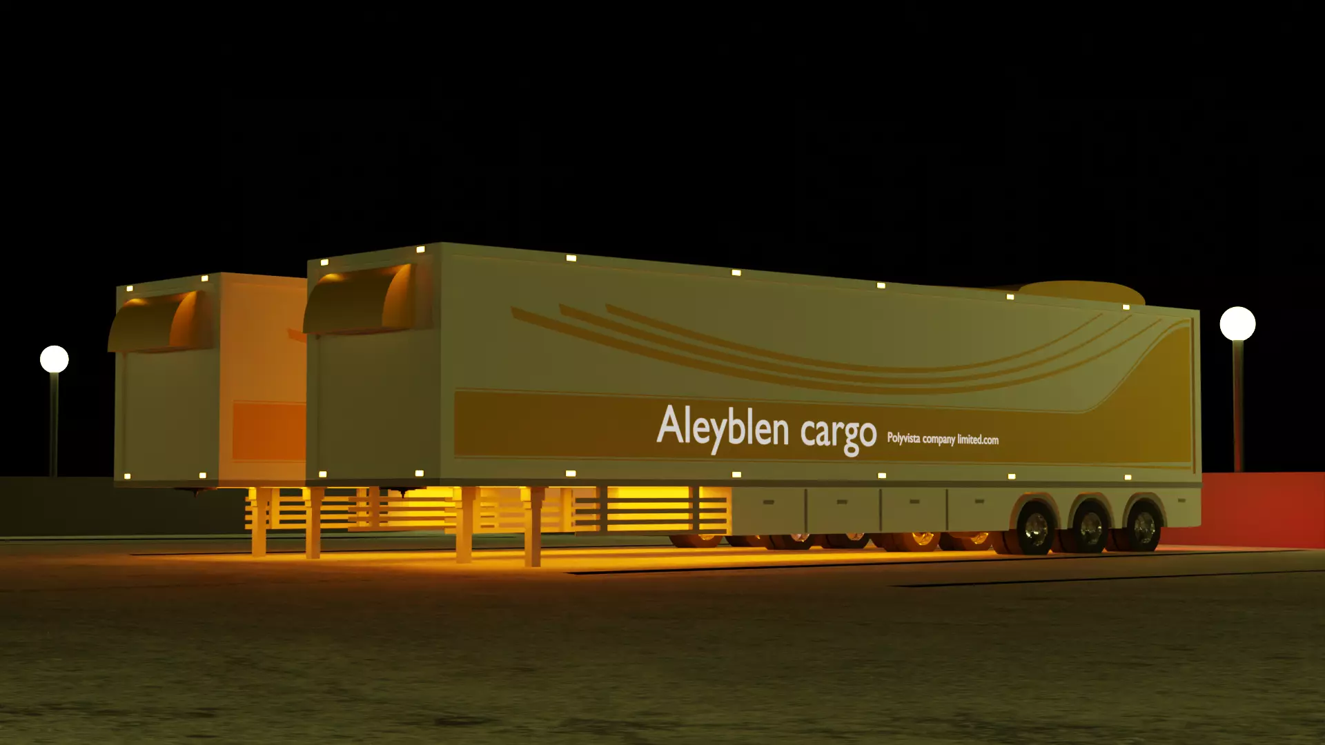 Futuristic Aero Cargo Trailer Premium 3D Model 3D model