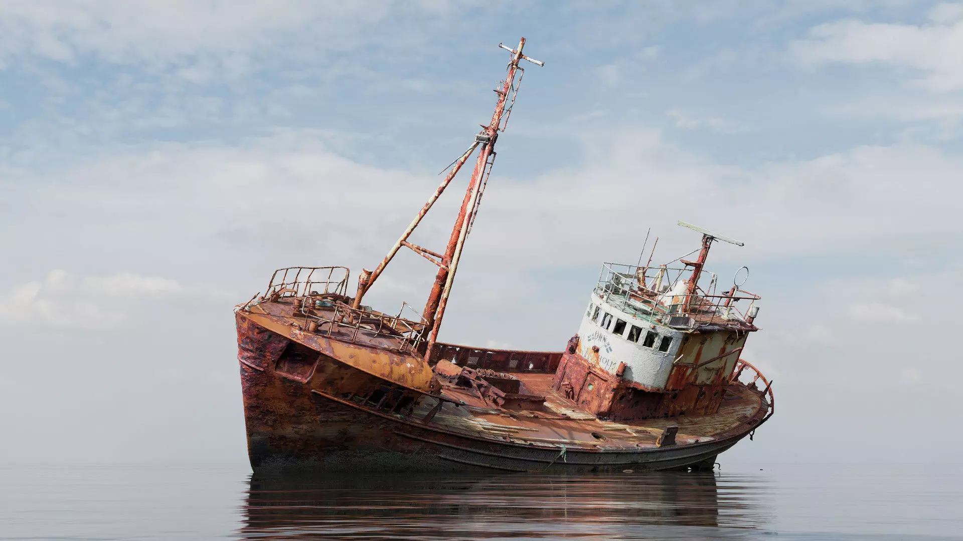 Rusty Fishing Ship PBR Scan Low-poly 3D model